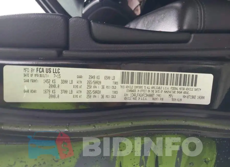 1C4RJFAGXFC940087 Photo# 9