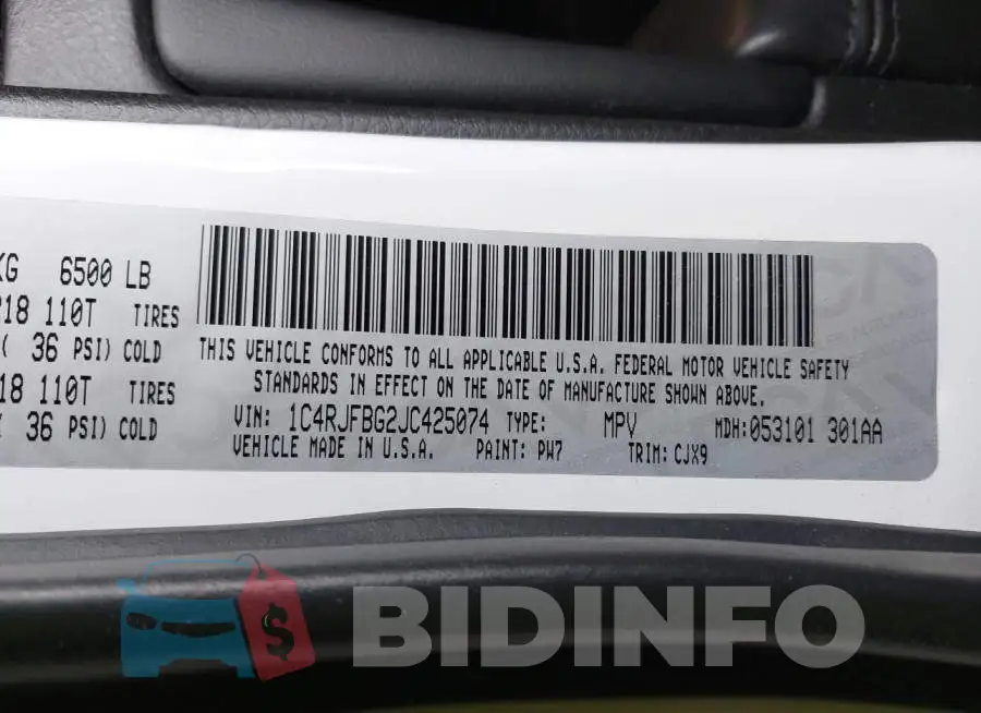 1C4RJFBG2JC425074 Photo# 9