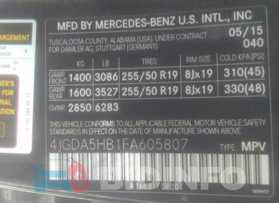 4JGDA5HB1FA605807 Photo# 9