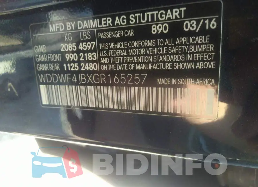 WDDWF4JBXGR165257 Photo# 9