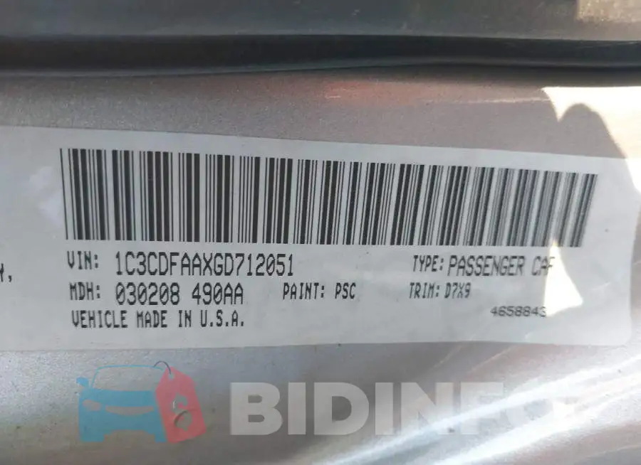 1C3CDFAAXGD712051 Photo# 9