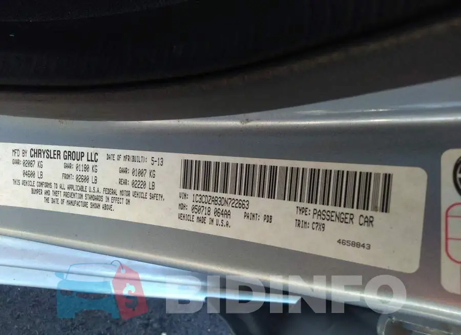 1C3CDZAB3DN722663 Photo# 9
