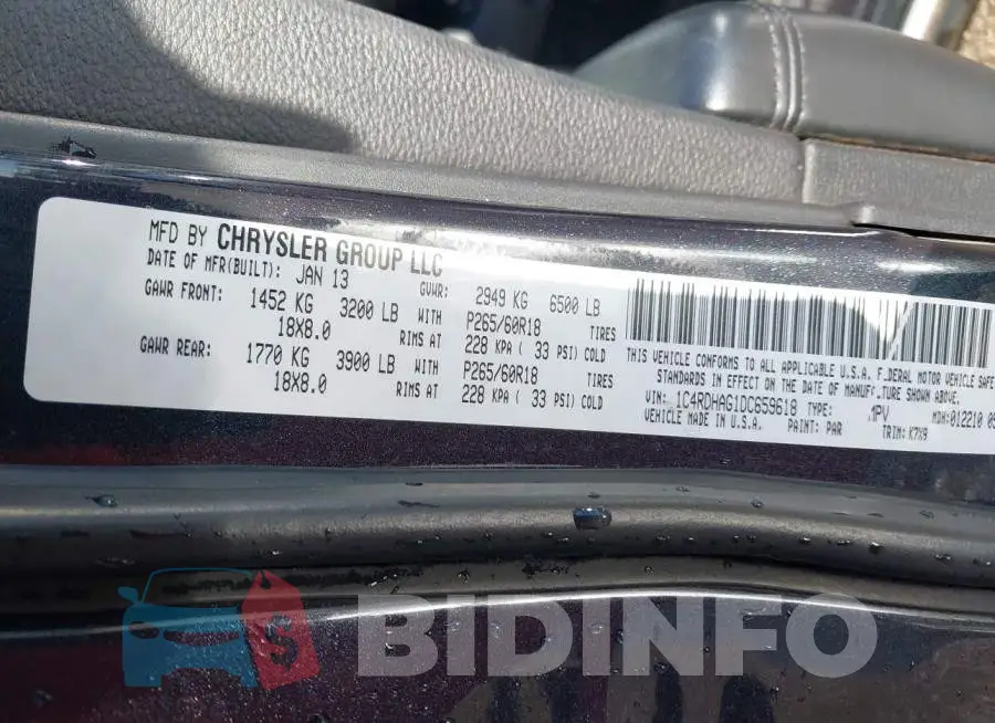 1C4RDHAG1DC659618 Photo# 9