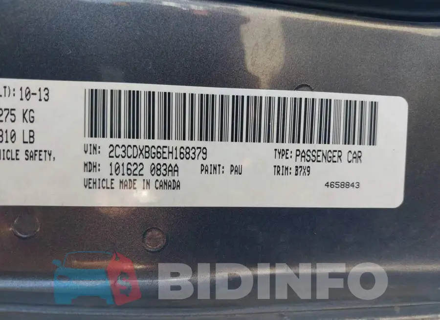 2C3CDXBG6EH168379 Photo# 9
