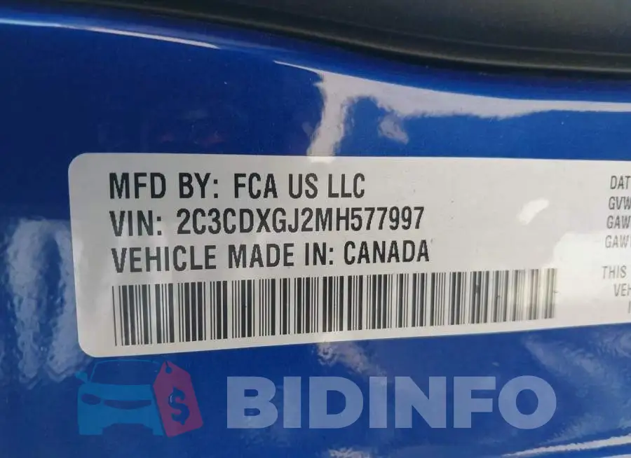 2C3CDXGJ2MH577997 Photo# 9