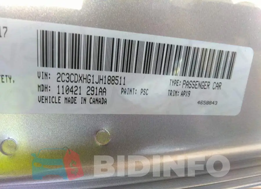 2C3CDXHG1JH188511 Photo# 9