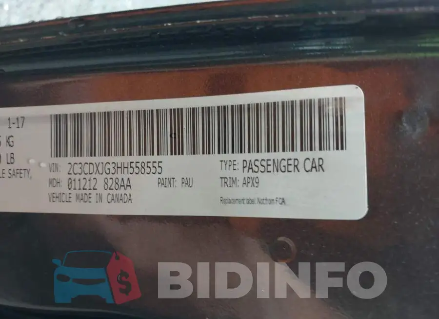 2C3CDXJG3HH558555 Photo# 9