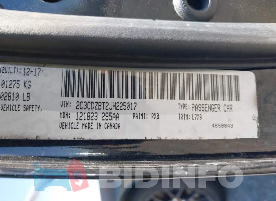 2C3CDZBT2JH225017 Photo# 9