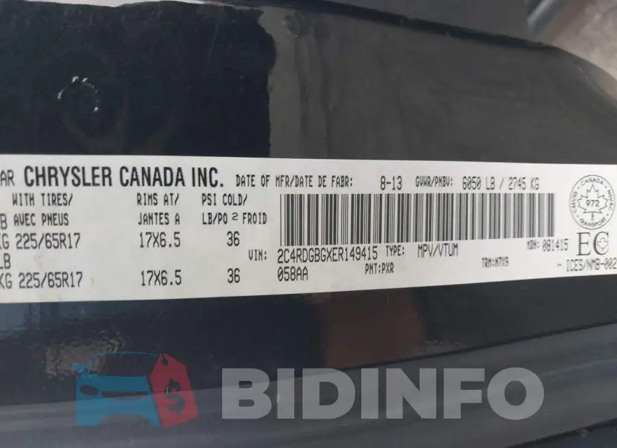 2C4RDGBGXER149415 Photo# 9