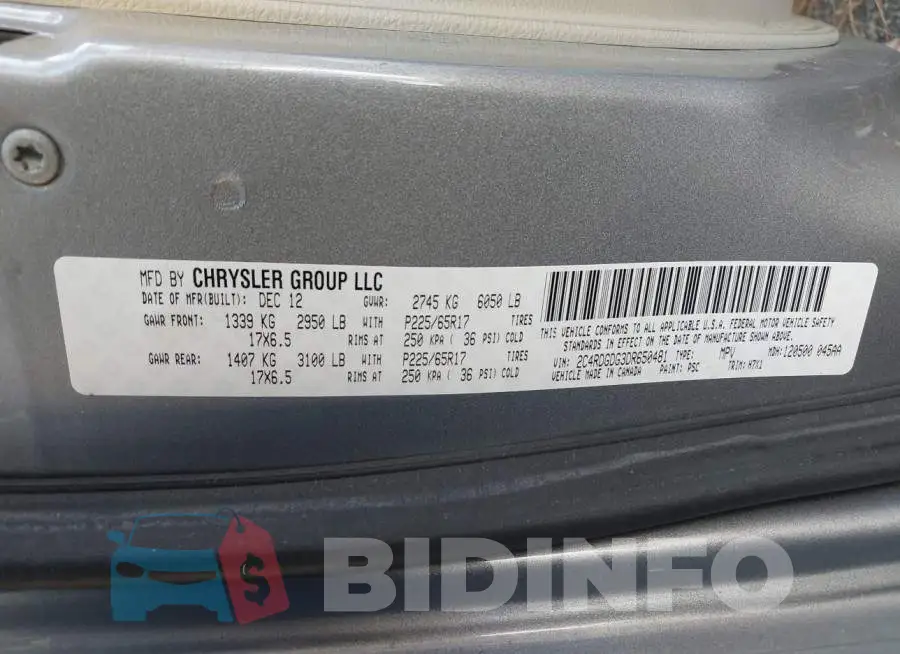 2C4RDGDG3DR650481 Photo# 9
