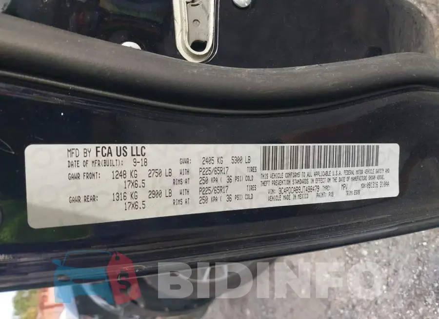 3C4PDCAB9JT498479 Photo# 9