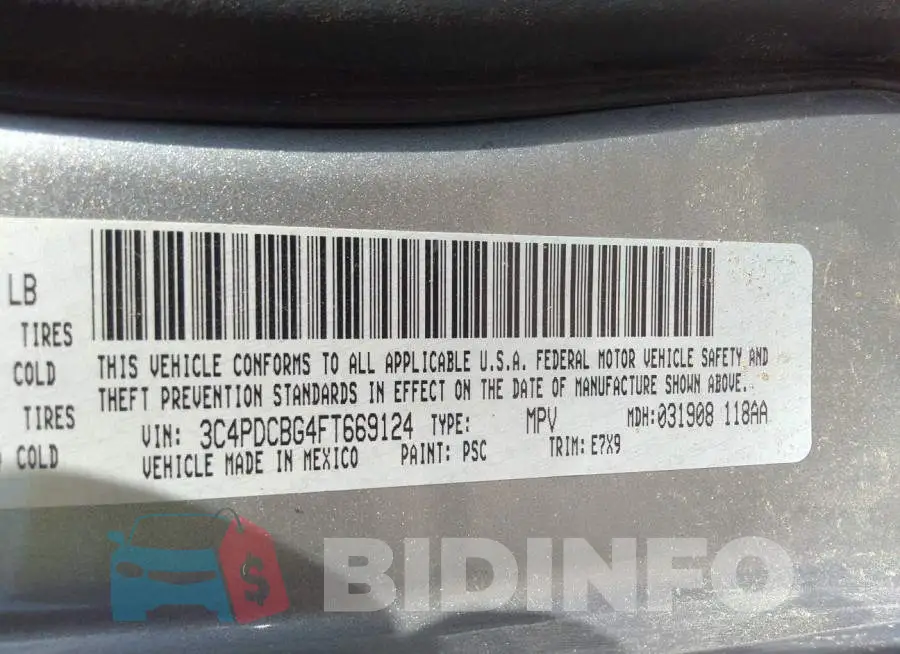 3C4PDCBG4FT669124 Photo# 9