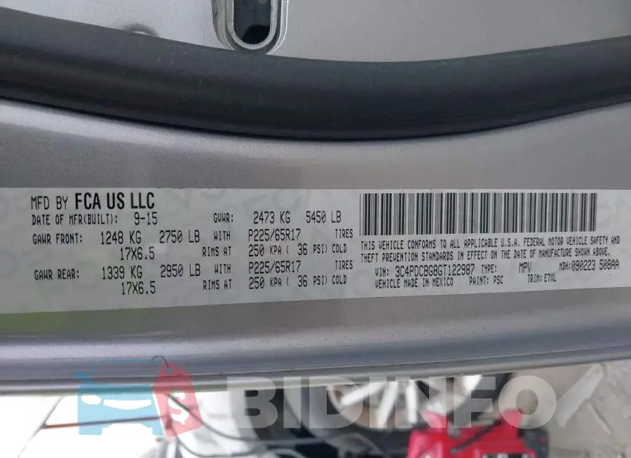 3C4PDCBG8GT122987 Photo# 9