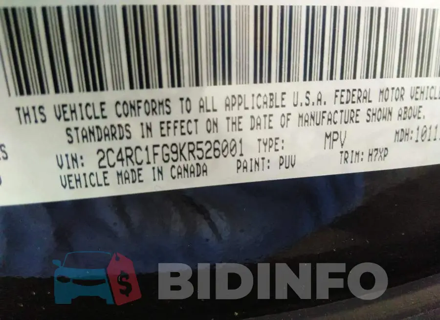 2C4RC1FG9KR526001 Photo# 9