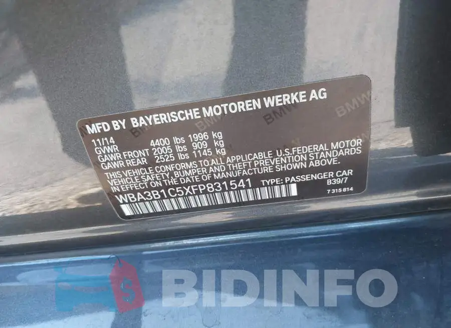 WBA3B1C5XFP831541 Photo# 9