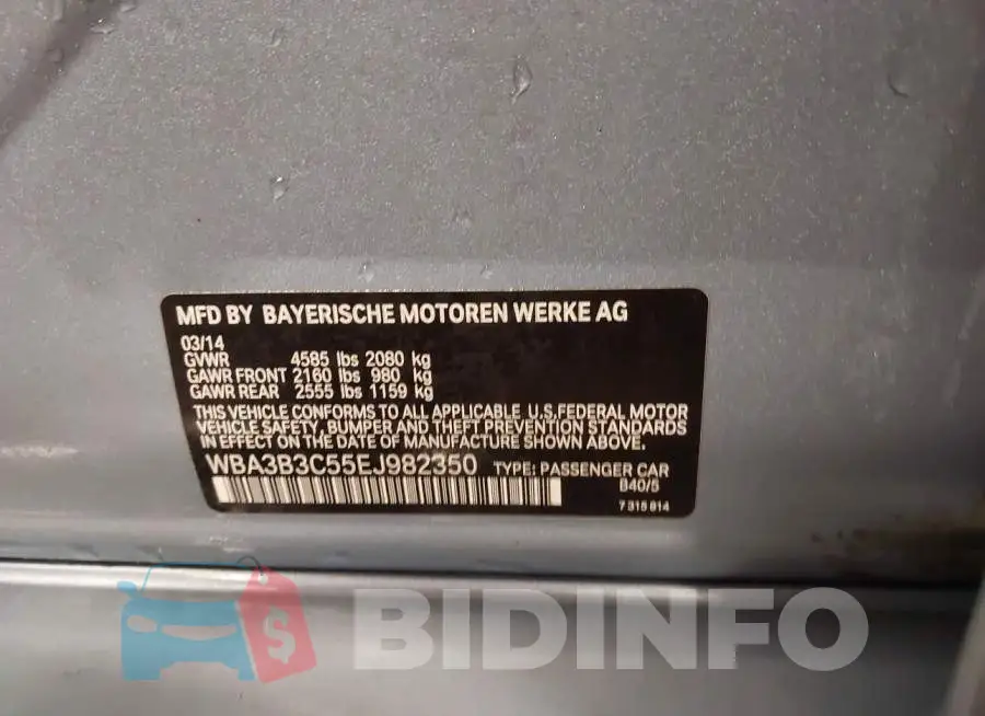 WBA3B3C55EJ982350 Photo# 9