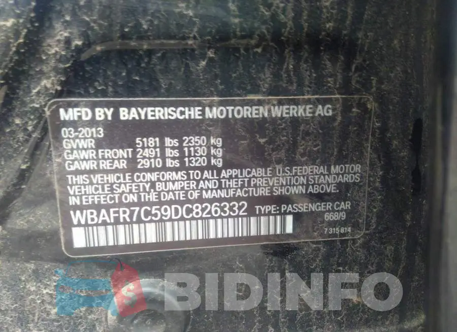 WBAFR7C59DC826332 Photo# 9