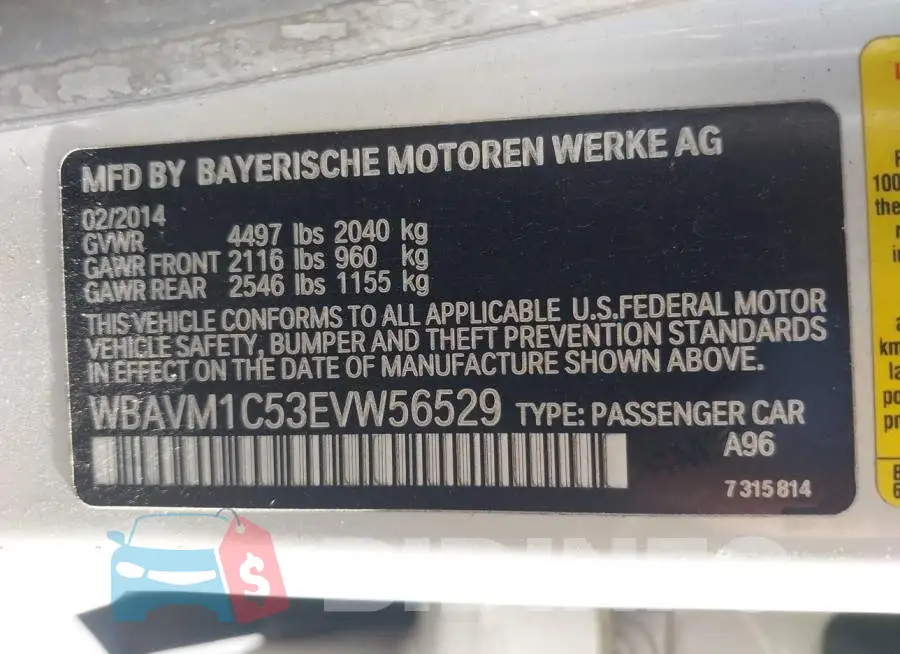 WBAVM1C53EVW56529 Photo# 9