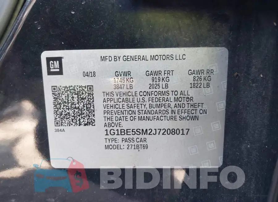1G1BE5SM2J7208017 Photo# 9
