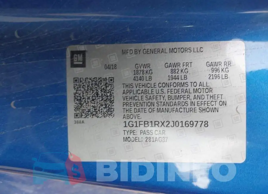 1G1FB1RX2J0169778 Photo# 9
