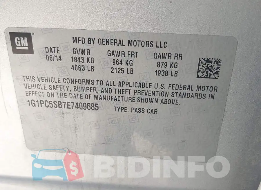 1G1PC5SB7E7409685 Photo# 9