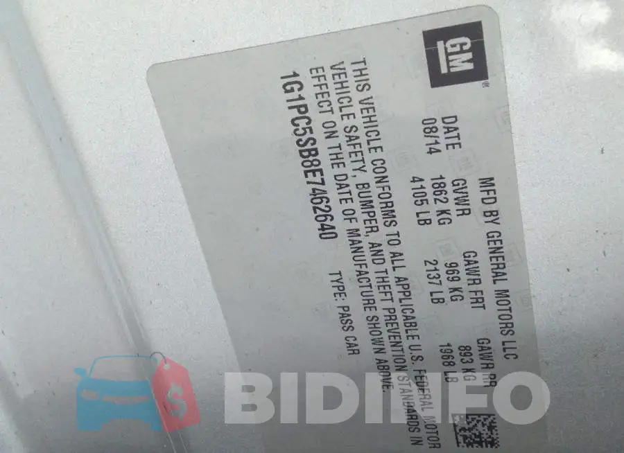 1G1PC5SB8E7462640 Photo# 9