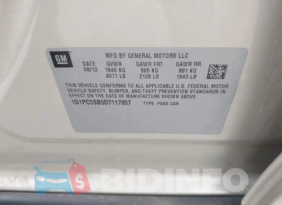 1G1PC5SB9D7117857 Photo# 9