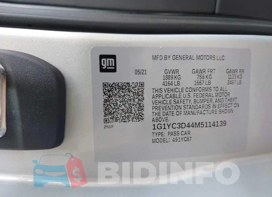 1G1YC3D44M5114139 Photo# 9