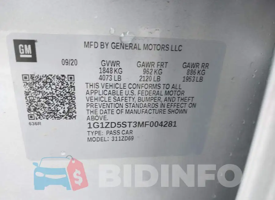 1G1ZD5ST3MF004281 Photo# 9