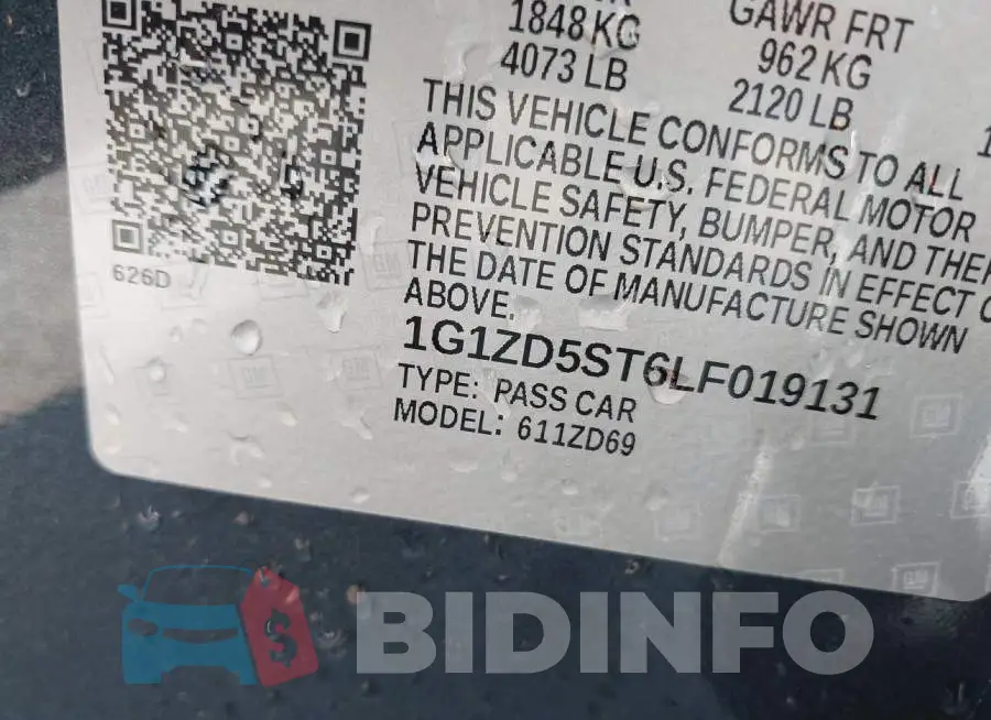 1G1ZD5ST6LF019131 Photo# 9