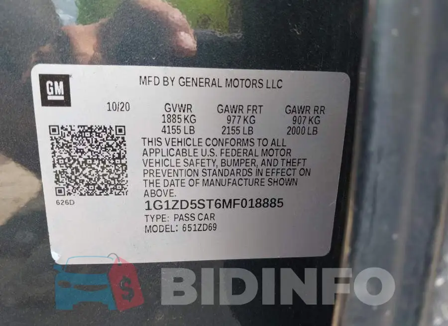 1G1ZD5ST6MF018885 Photo# 9