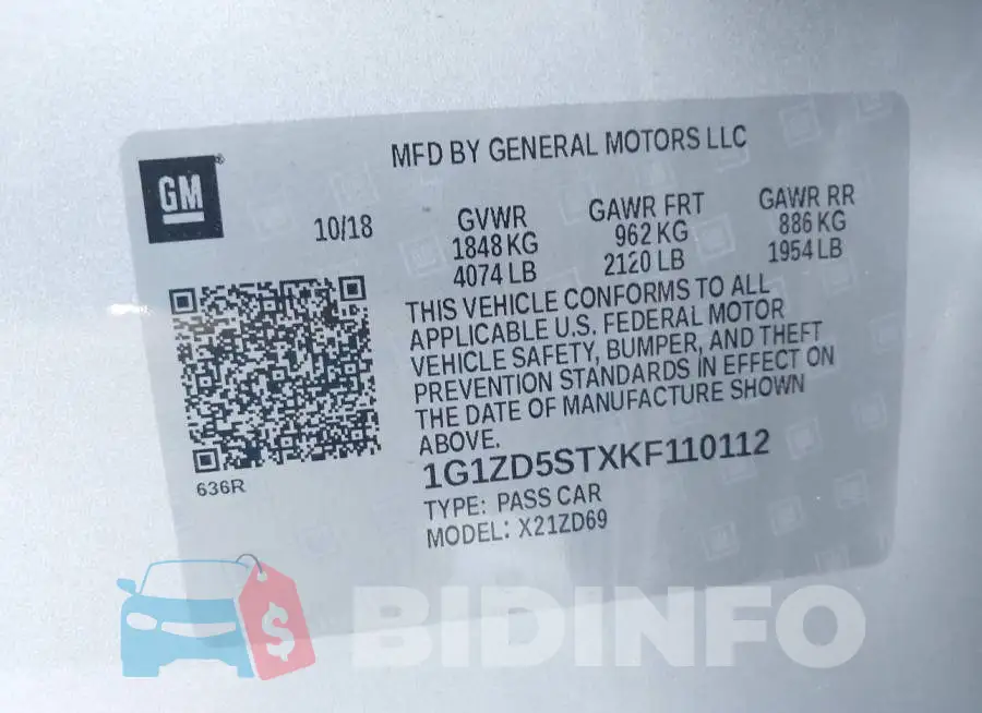 1G1ZD5STXKF110112 Photo# 9