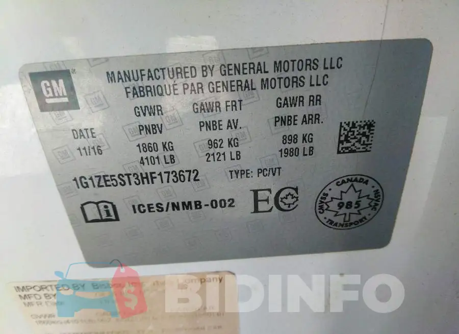 1G1ZE5ST3HF173672 Photo# 9