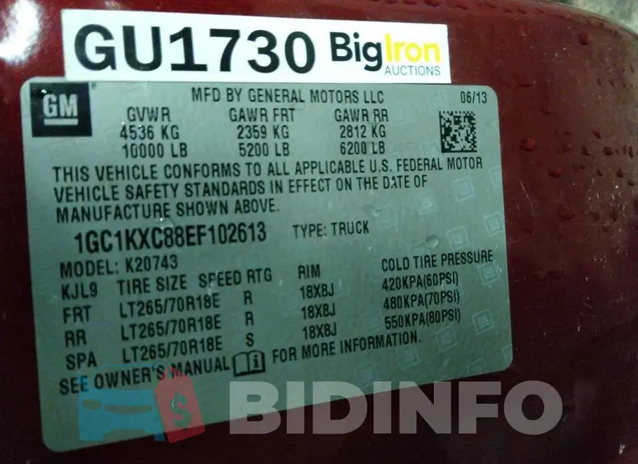 1GC1KXC88EF102613 Photo# 9