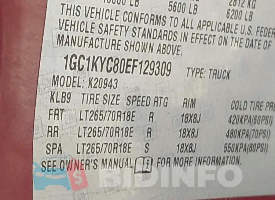 1GC1KYC80EF129309 Photo# 9