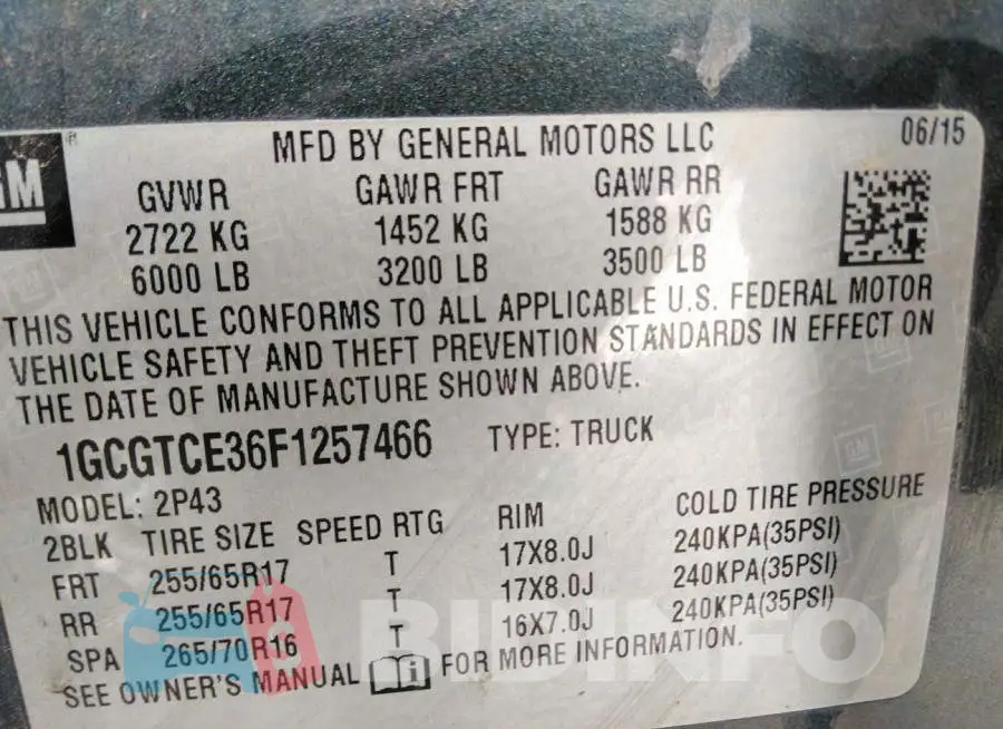 1GCGTCE36F1257466 Photo# 9