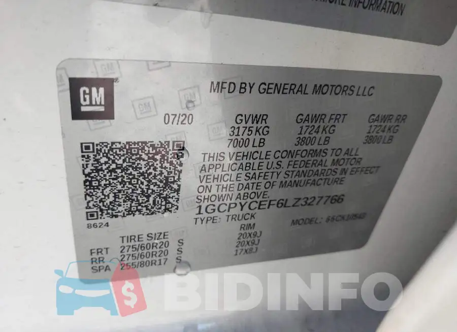 1GCPYCEF6LZ327766 Photo# 9