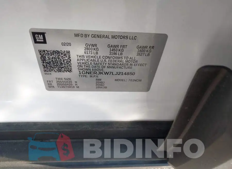 1GNERJKW7LJ214850 Photo# 9