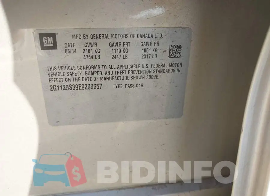 2G1125S39E9299657 Photo# 9