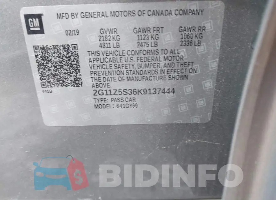 2G11Z5S36K9137444 Photo# 9