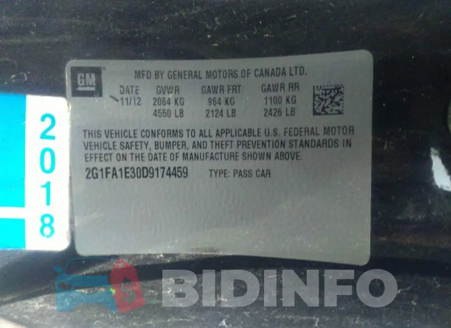 2G1FA1E30D9174459 Photo# 9