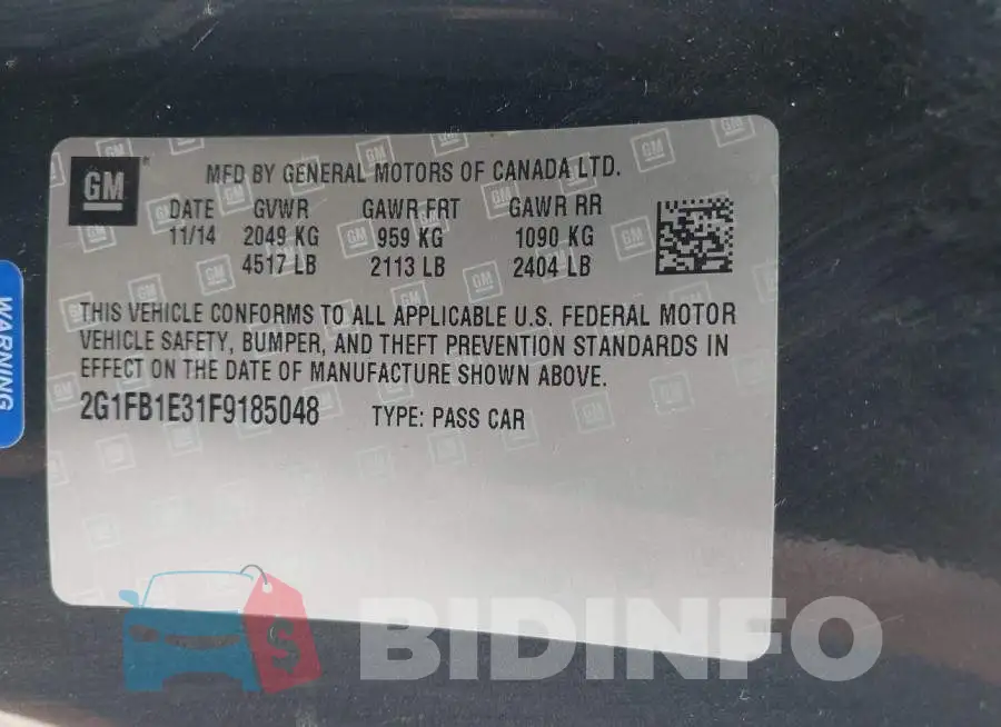 2G1FB1E31F9185048 Photo# 9