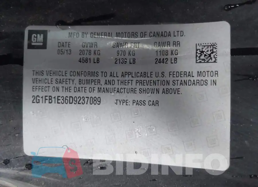 2G1FB1E36D9237089 Photo# 9