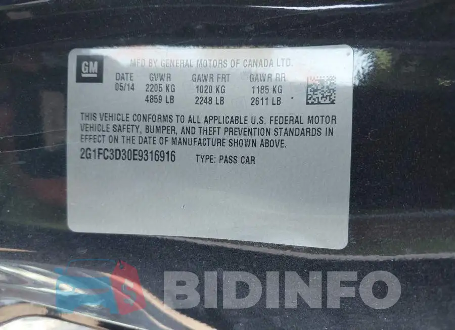 2G1FC3D30E9316916 Photo# 9