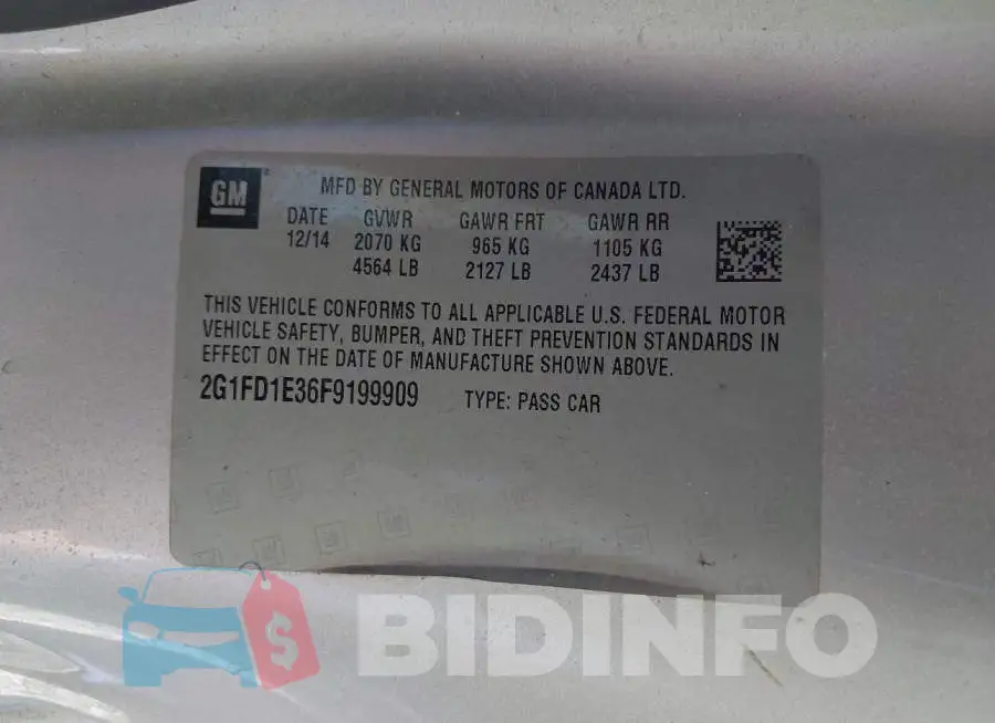 2G1FD1E36F9199909 Photo# 9