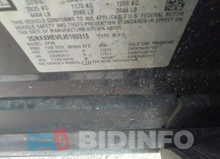 2GNAXHEV6J6109310 Photo# 9