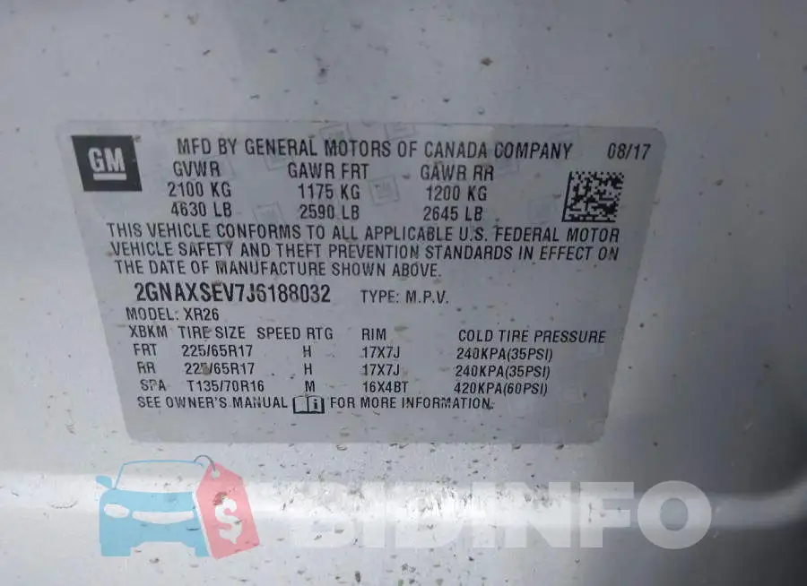 2GNAXSEV7J6188032 Photo# 9
