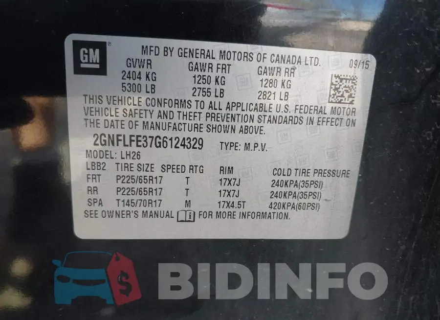 2GNFLFE37G6124329 Photo# 9