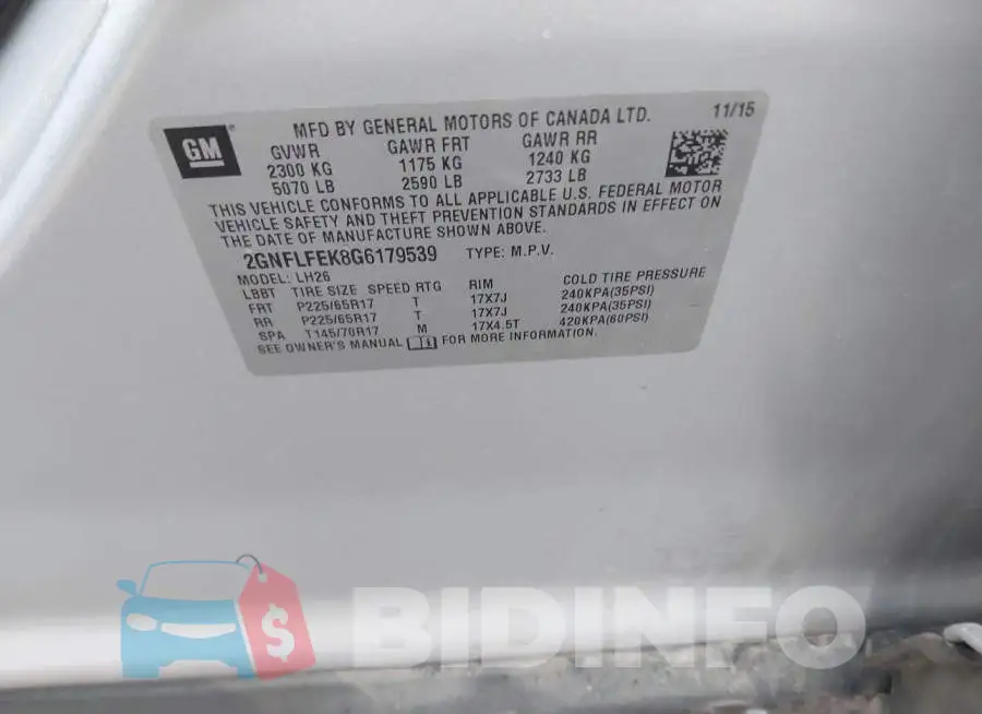 2GNFLFEK8G6179539 Photo# 9