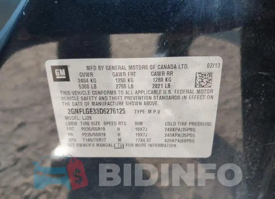 2GNFLGE33D6276125 Photo# 9
